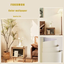 FUKU MON 24"x394" Beige Peel and Stick Wallpaper Matte Beige Cream Contact Paper Solid Beige Wall Paper Self-Adhesive Thick Vinyl Removable Texture Cream Wallpaper for Cabinets Wall Decoration