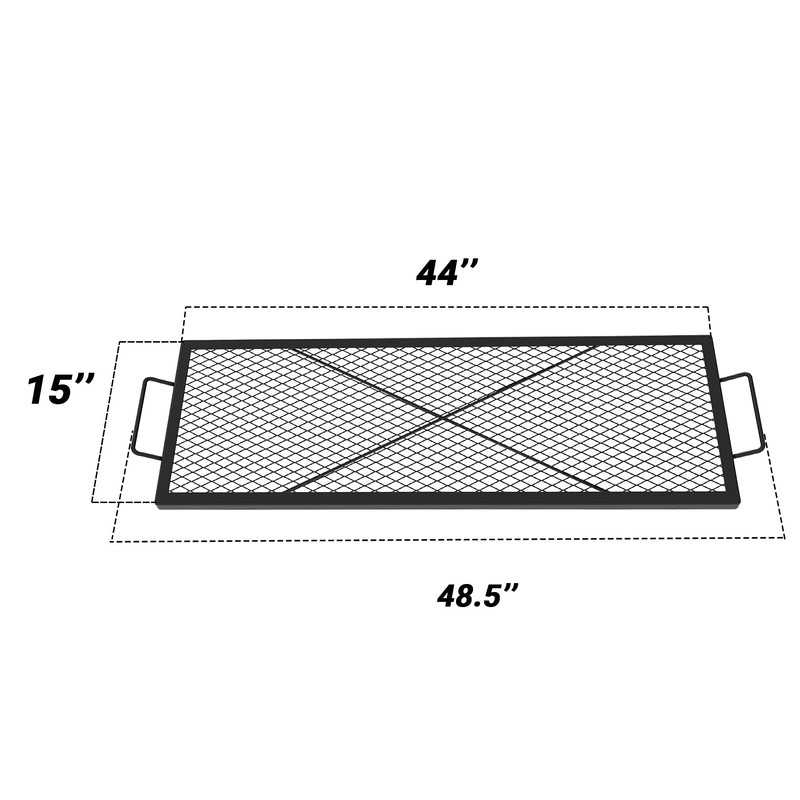 onlyfire Rectangle X-Marks Fire Pit Cooking Grate, Campfire Grill Grate