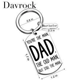 Davrock Gifts for Dad Mens Stocking Stuffer for Men Adults Dad Stocking Stuffers for Dad Christmas Gift for Dad Gifts Funny Keychain from Daughter Son Wife