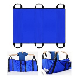 [LOSCHEN] Transfer Sheet, Stretcher with 6 Handles, Nursing Lift, Support for Patients/Elderly People, Reduce Burden and Portable Nursing Care Sheet (Blue, 39.4 x 58.5 inches (100 x 147 cm)