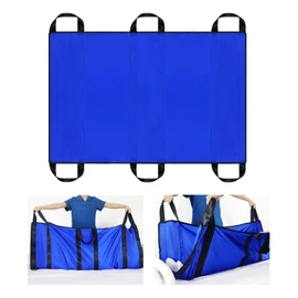 [LOSCHEN] Transfer Sheet, Stretcher with 6 Handles, Nursing Lift, Support for Patients/Elderly People, Reduce Burden and Portable Nursing Care Sheet (Blue, 39.4 x 58.5 inches (100 x 147 cm)