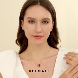 KELMALL H Pendant Necklace for Women, Delicate 18K Gold Plated Initial Letter Ball Station Chain Jewelry - Elegant Gift Box Packed