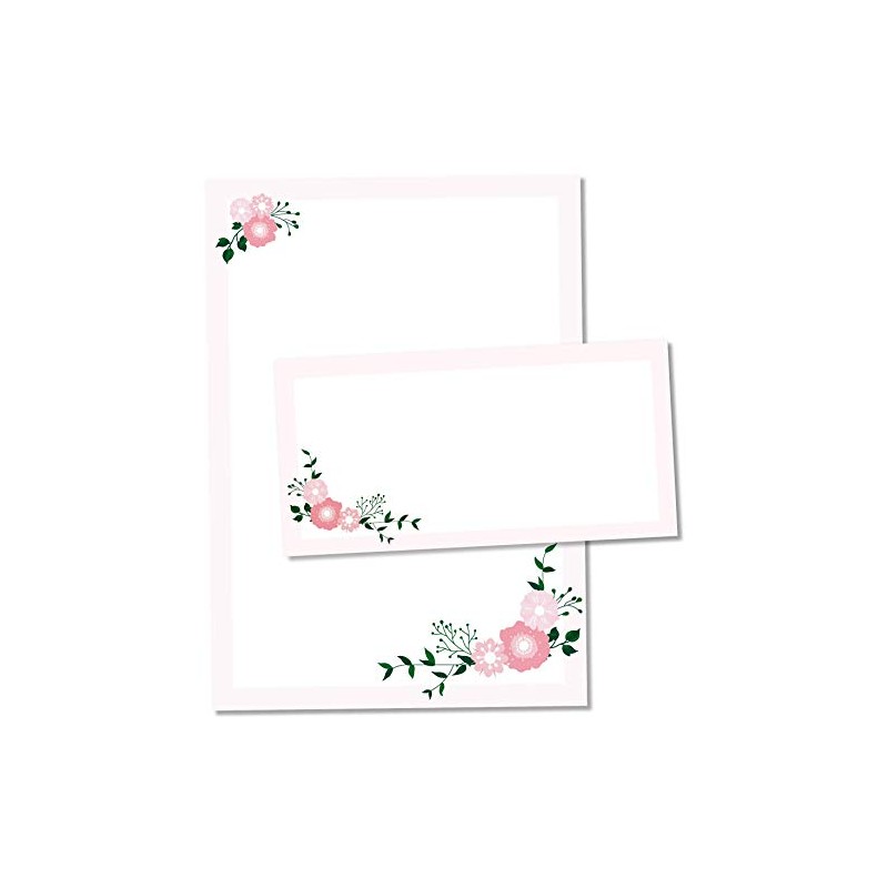 TYSK Design Writing Paper Modern Flowers (Design Selectable), 50 Sheets