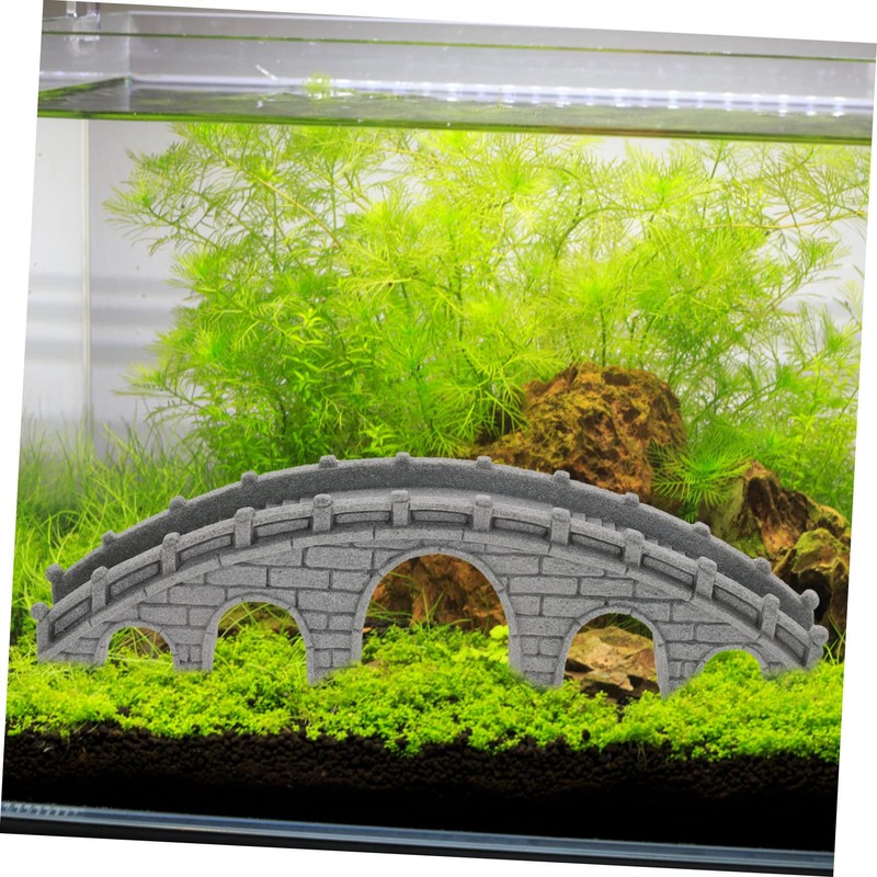 Sosoport Stone Bridge Ornament for Fish Tanks Aquarium Decor Landscape