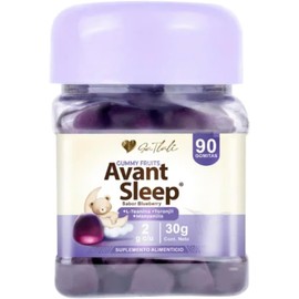Gomitas sabor Blueberry con L-Teanina 5HTP y Manzanilla Avant Sleep Ga Tlali – Suplemento Alimenticio Nocturno con Ingredientes Naturales – 90 Gomitas Ga Tlali – Rutina de Relajación Sin Melatonina