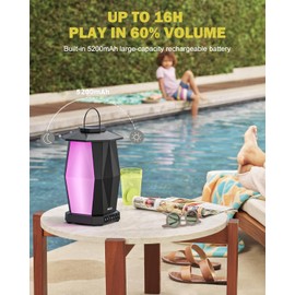 INGA Outdoor Speaker, Bluetooth Wireless Speaker with Lights, Sync up to 100 Speakers, IPX5 Waterproof, 25.7W, 2 Packs, Portable for Outdoors/Patio/Porch/Pool