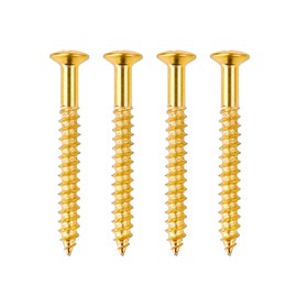 Banworks Electric Guitar Screws Neck Plate Mounting Screws 5mm (13/64") Neck Guard Screws Set for Squier Strat ST Tele Guitars Pack of 4 JT/LSD-02 Golden