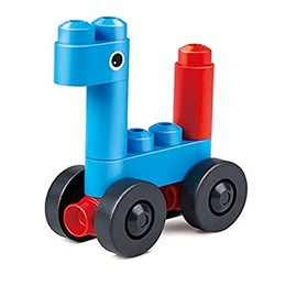 Hape Polym Cars 'n Creatures Building Blocks (6 Piece), Multicolor