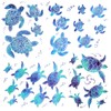 WLLHYF Sea Turtle Wall Decals Ocean Turtle Vinyl Stickers Waterproof Wall Decoration Bathroom Decor for Home Office Nursery Bathroom (Blue Green, 12PCS)