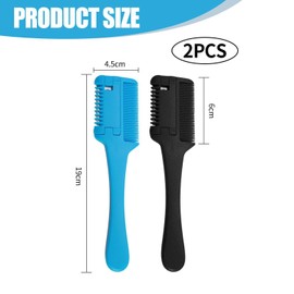 2 Pieces Hair Sharpener, Hair Repair Tool, Hair Salon Tool, Diy Hair Styling Accessories (Black, Blue).