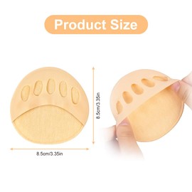 LOPHE Bunion Pads Forefoot, 8 Pairs of Fabric Forefoot Pads, Reusable Forefoot Pads, Non-Slip Feetly Soles, Bunion Cushion, High Heels Inserts, Metatarsal Pads (7 Colours)