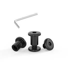 ORTAVA Pack of 20 Connection Screws M5 x 10 mm, Furniture Screws, Sleeve Nut M5, Sleeve Screws, Stainless Steel A2 V2A, Black Oxide, Cabinet Connector with Allen Keys