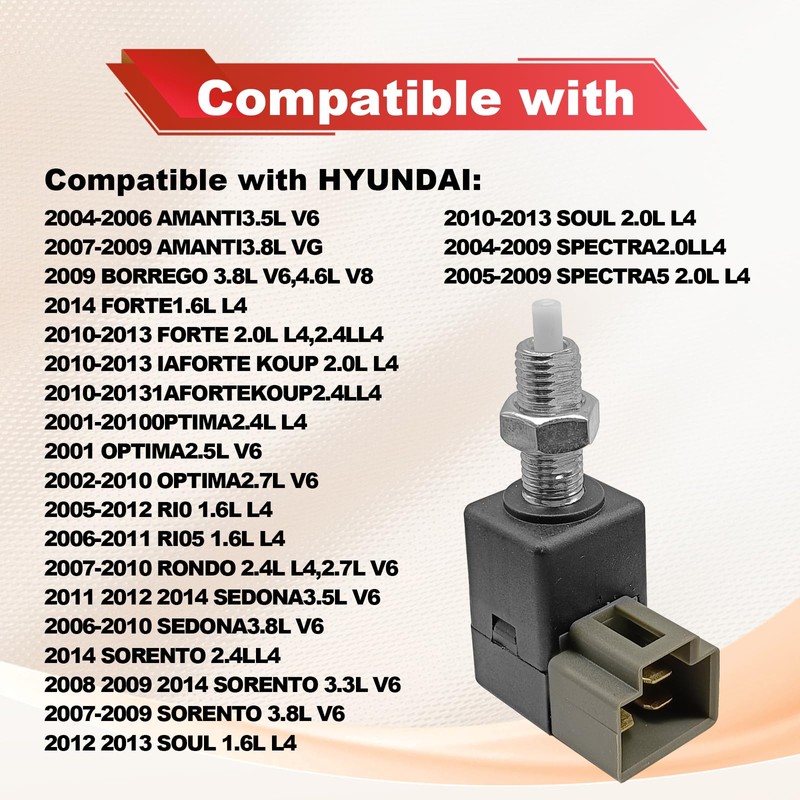 Dunviku Brake Light Switch Stop Lamp Switch 93810-3K000 Compatible with