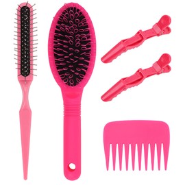 FAMULP 5 Pcs Wig Brush for Human Hair Set, Wig Brushes for Synthetic Hair, Wigs Comb with Ergonomic