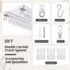 Juexica Ceiling Curtain Double Track Set 3ft-13ft/4 Meter White Double