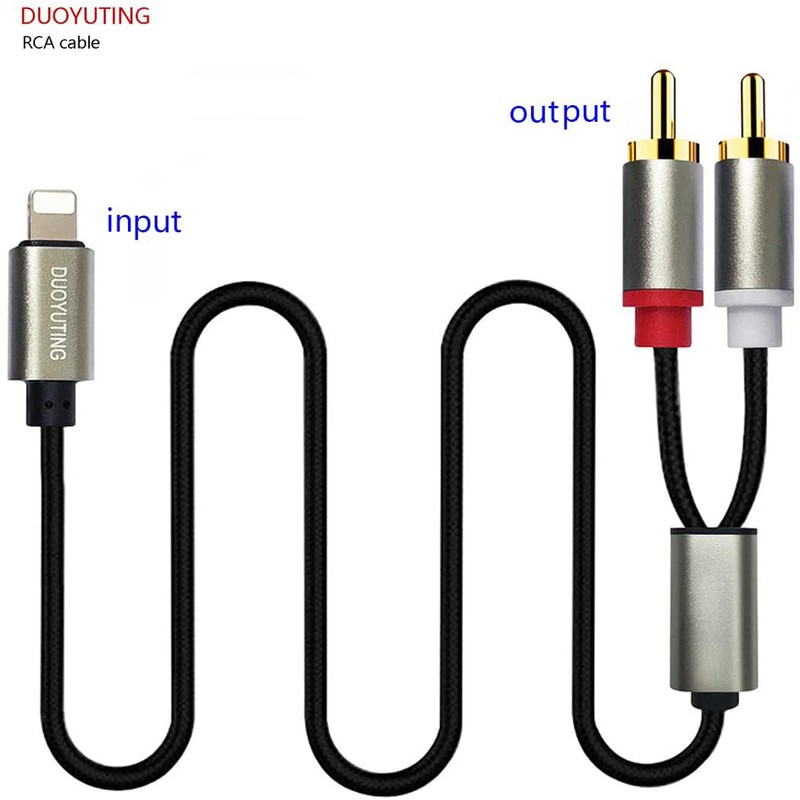 DUOYUTING RCA Audio Cable, iOS Phone to 2 Male RCA