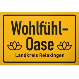 DankeDir! Feel-good oasis - 30 x 20 cm sign - party gift idea decoration colleagues friends party decoration gift - door sign wall sign birthday gift funny saying wall decoration saying sign