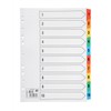 5 Star Office Index 150gsm Card with Coloured Mylar Tabs 1-10 A4 White