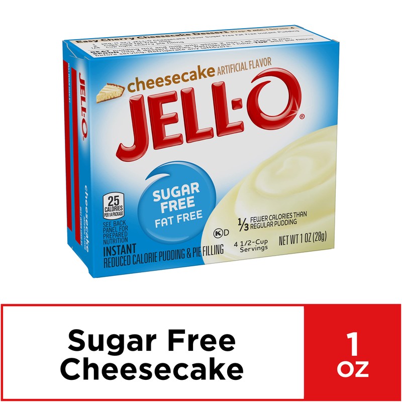 Jell-O Sugar-Free Cheesecake Instant Pudding Mix 1 Ounce Box (Pack
