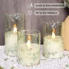 FLAVCHARM Glass Flameless Candles Flickering Battery Operated LED Pillar Candles