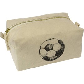 'Soccer Ball' Canvas Wash Bag/Makeup Case (CS00043796)