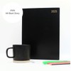 Pinnora Diary 2025 A4 Day Per Page, Black Year Planner