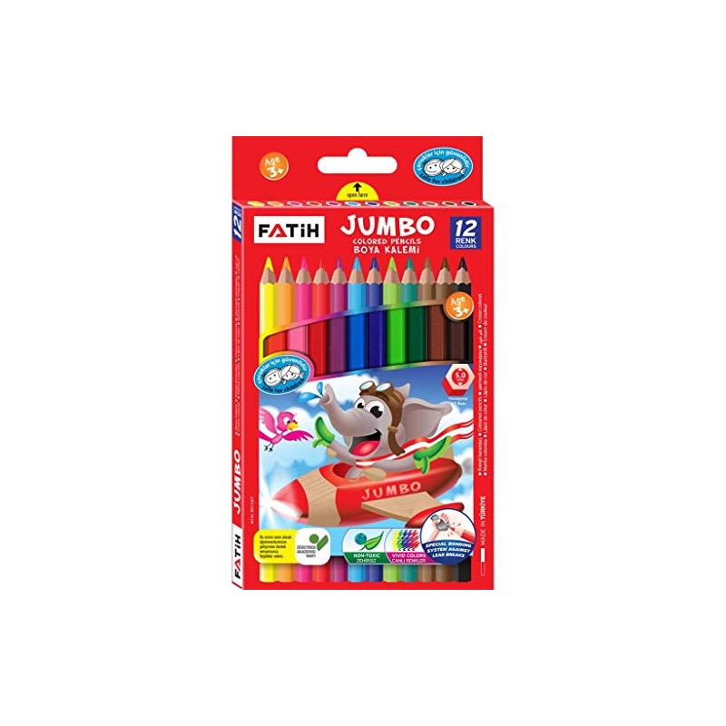 Jumbo Colored Pencils | Set of 12 | With X