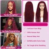 13x4 Deep Wave Lace Front Wigs Human Hair 99j Burgundy