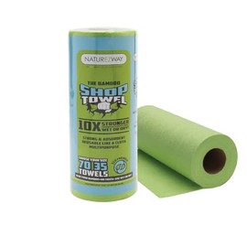 Naturezway (1 ROLL) Premium Strong Absorbent Shop Towels (35/70 Count per Roll) - Tree-Free, Eco-Friendly, Heavy-Duty Cleaning Solution