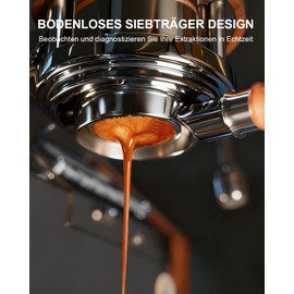 KOFIKOFI Portafiltro senza fondo, 58 mm, 2 orecchie, filtro portafiltro senza bottomless compatibile con macchina espresso Gaggia Classic con cestello filtro in acciaio inox 304, colino, manico in