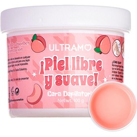 ULTRAMO Cera Depilatoria Suave 1pzs Depilacion Sin Dolor, Facil Dne Calentar Que Deja La Piel Limpia Y Suave, Para Cuerpo Completo Y Areas Sensibles, 100g (Durazno)