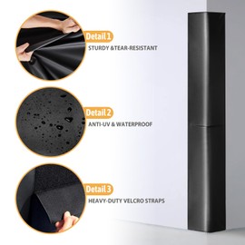 Megagreen Black Wall Corner Padding 60" Tall and 2" Thick,Heavy Duty Wall Corner Protective Safety Padding,All-Weather Durable UV-Resistant Waterproof 2 Sides Corner Pad