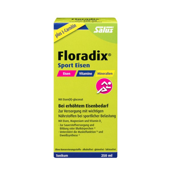 Floradix Sport Eisen Tonikum bei erhöhtem Eisenbedarf, 250 ml Solution