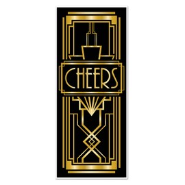 Beistle 59903 2 Piece Great 20's Door Covers, 30" x 6', Black/Gold