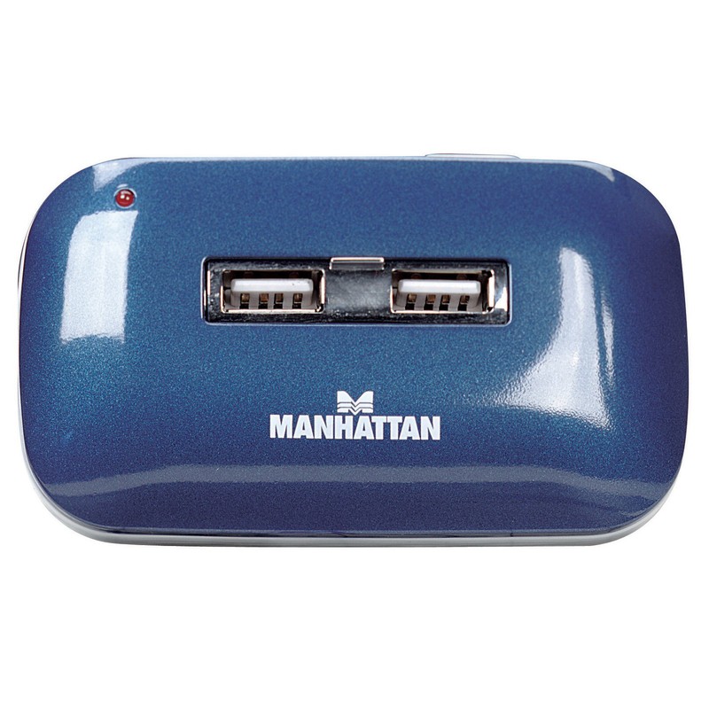 Manhattan AC-2635 Hub USB V2.0 7 Ptos Azul con Fuente,
