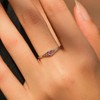 Kokoma Pink Crystal Sterling Silver Stackable Ring for Women CZ