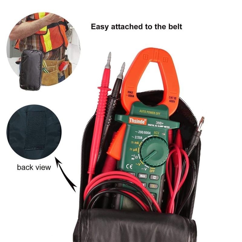 Digital Clamp Meter 2000 Counts, Multimeter Amp Meter with Storage