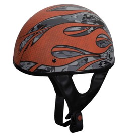 Fulmer, (1) 3012923, Adult Shorty Motorcycle Helmet - DOT Approved - 301 TAC - Blaze Red, M