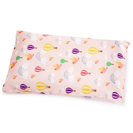 Lolalet Silk Pillowcase for Kids, Satin Pillow Cover with Envelope Closure, Rainbow Balloons, Toddler Size 13x18, 1 PC
