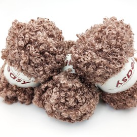 Textured Curly Yarn Like Teddy Fur, Teddy Bear Yarn 3 Skeins 150g/5.3oz,3mm Thickness, Comfortable and Soft to Touch,can be Used as Doll Hair Weaving, Suitable for Various handicrafts (Dusty Rose)