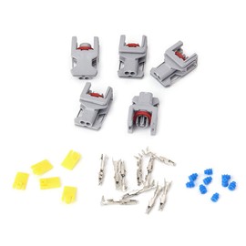 Lijun Ocobudbxw 5 Sets 2-Pin Waterproof Stainless Steel Plug for Delphi 10811963 Diesel Injector Fuel Distributor Plug Valve
