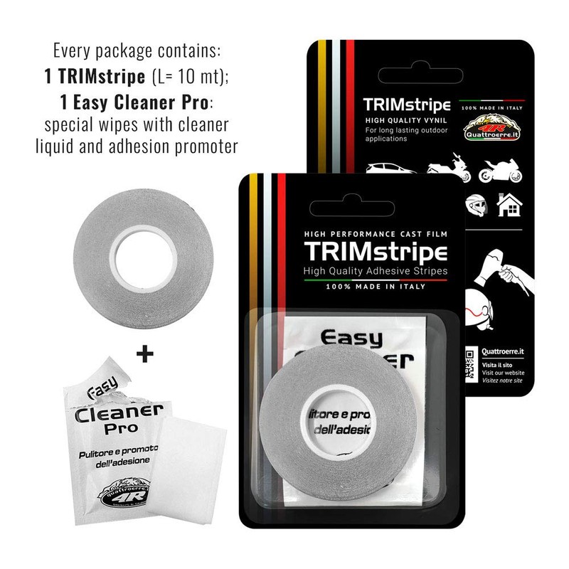 4R Quattroerre.it 10494 Trim Stripes Adhesive Strips for Cars, White,