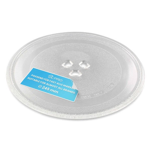 DL-pro Piatto girevole universale per microonde da 24,5 cm, piatto rotondo in vetro con diametro di 245 mm