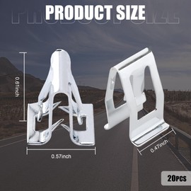 Flygun 20 PCS Car Dashboard Fixed Buckle Clip, Central Instrument Console Decorative Metal Buckle Base, Car Interior Front Console Fixed Clip Replacement, Universal Repair Accessory for Car (Silver)