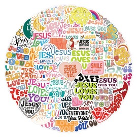 Jesus Stickers for Laptop(100 Pcs),Gift for Kids Teens Adults Girl,Religious Cross Faith Waterproof Stickers for Water Bottle,Vinyl Stickers for Scrapbook,Journal,Dairy,Skateboard