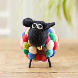 Paper High Felt Sheep Ornament - Cute Home Décor - New Home Gift - Quirky Gifting - Multicoloured, Grey and White Colour Options (Multicoloured)