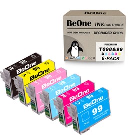 BeOne Remanufactured Ink Cartridge Replacement for T098 T099 98 99 T98 T99 to use with Artisan 700 710 725 730 800 810 835 837 Printer (1Black 1Cyan 1Magenta 1Light Cyan 1Light Magenta 1Yellow)
