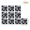 30 Pcs Black and Grey Grid Tile Stickers Decorative Tile