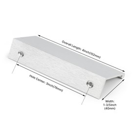 Rergy 10 Pack Kitchen Cabinet Pulls Brushed Nickel Cabinet Handles, Brushed Nickel Hardware Cabinet Edge Pull, 3in Cabinet Finger Pulls LS7030SNB76