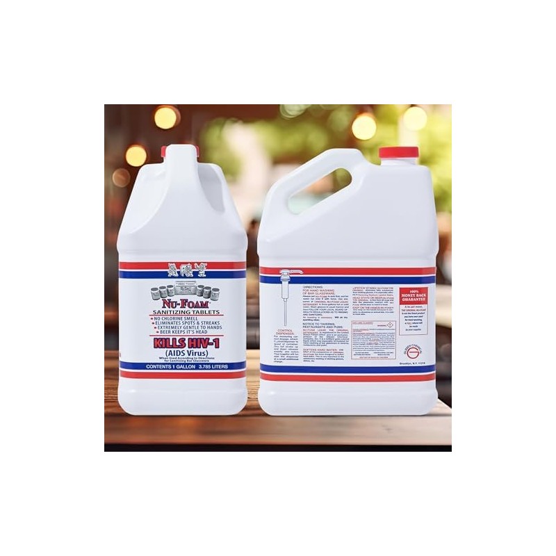 Nu-Foam Liquid Detergent for Bar Glassware – Original Streak-Free Solution